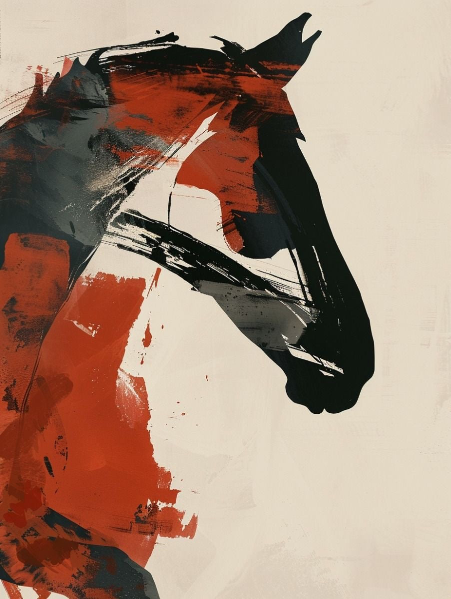MODERN PAINTED HORSE SILHOUETTE CANVAS POSTER