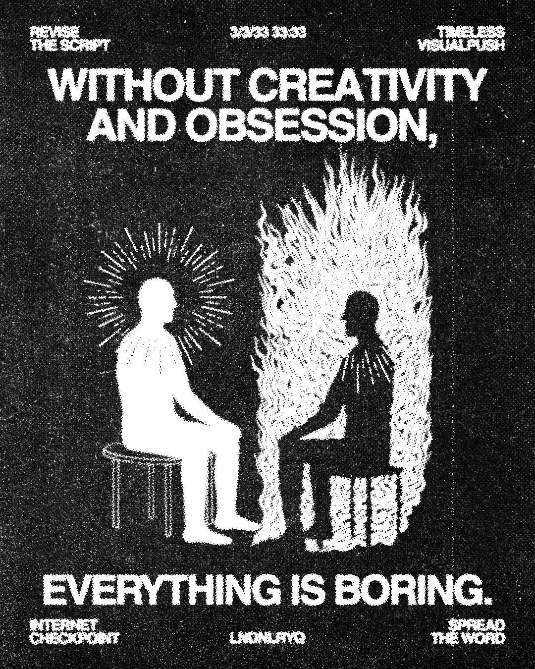 CREATIVITY VS OBSESSION ABSTRACT ART CANVAS POSTER