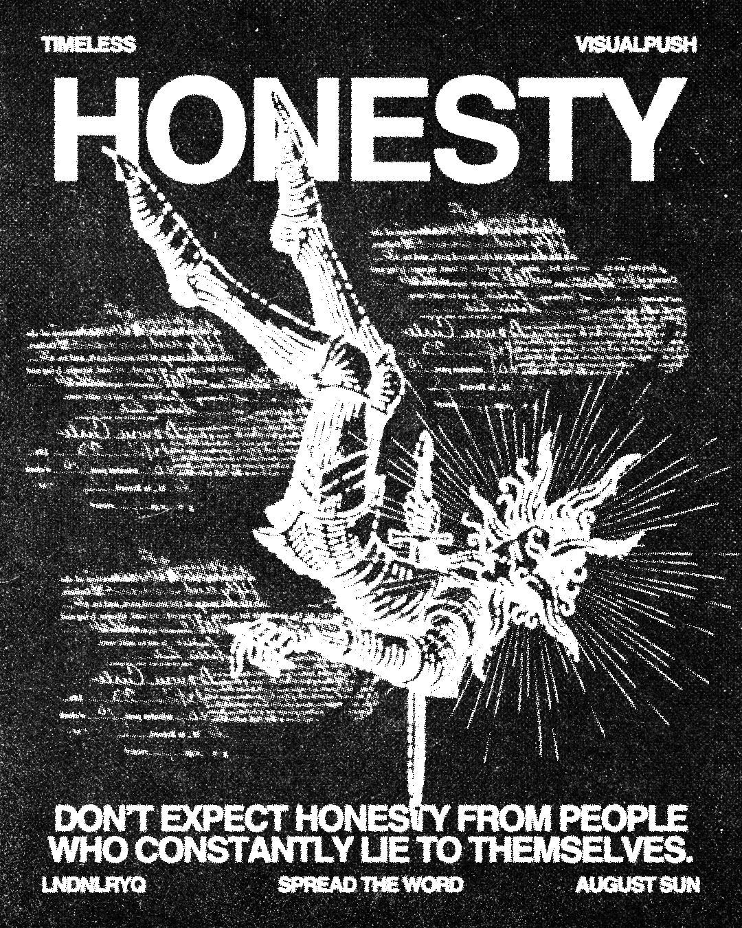DARK PHILOSOPHY HONESTY QUOTE CANVAS POSTER