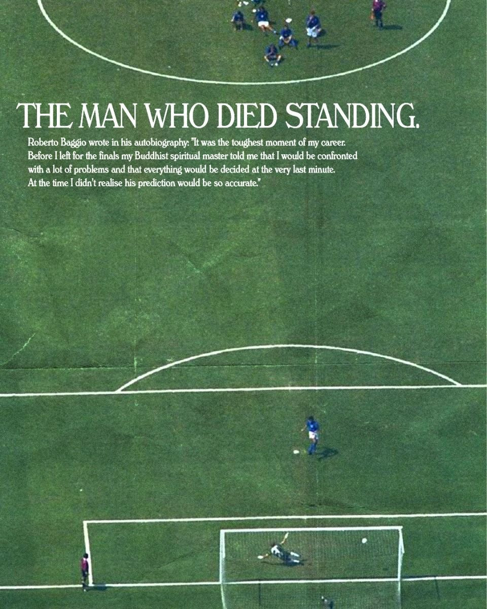 ROBERTO BAGGIO THE MAN WHO DIED STANDING CANVAS POSTER