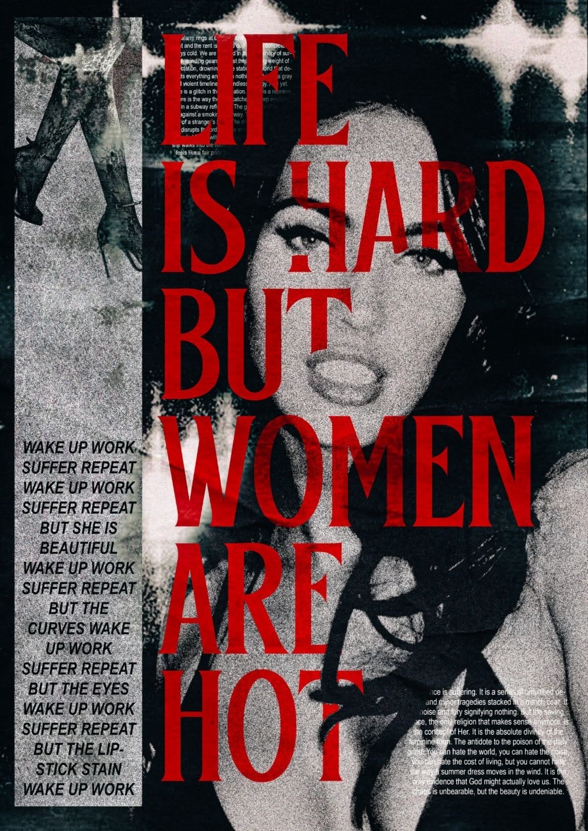 MEGAN FOX DARK FEMININE EDITORIAL ART CANVAS POSTER