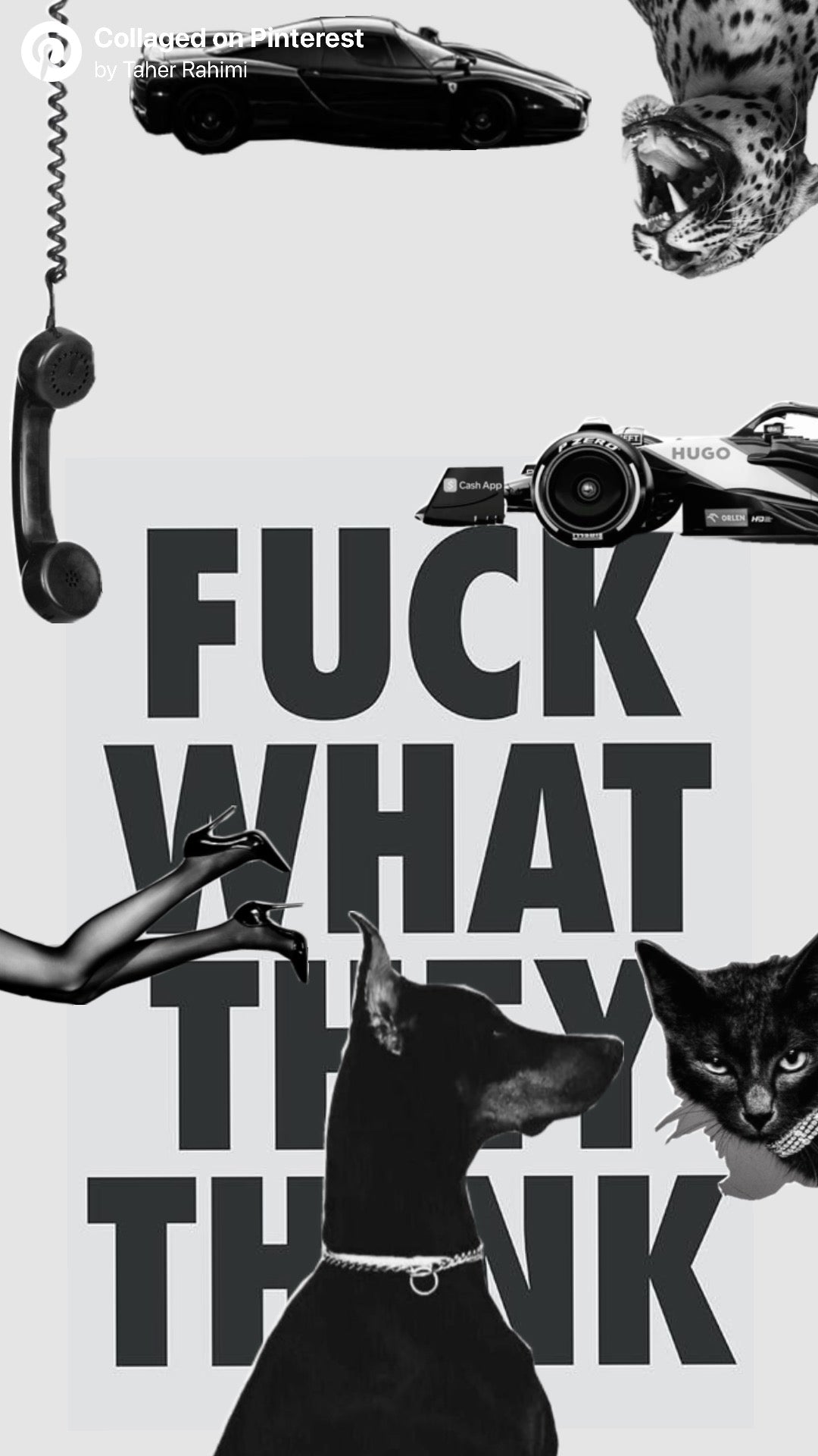 Modern “F*** What They Think” Aesthetic Collage Canvas Poster