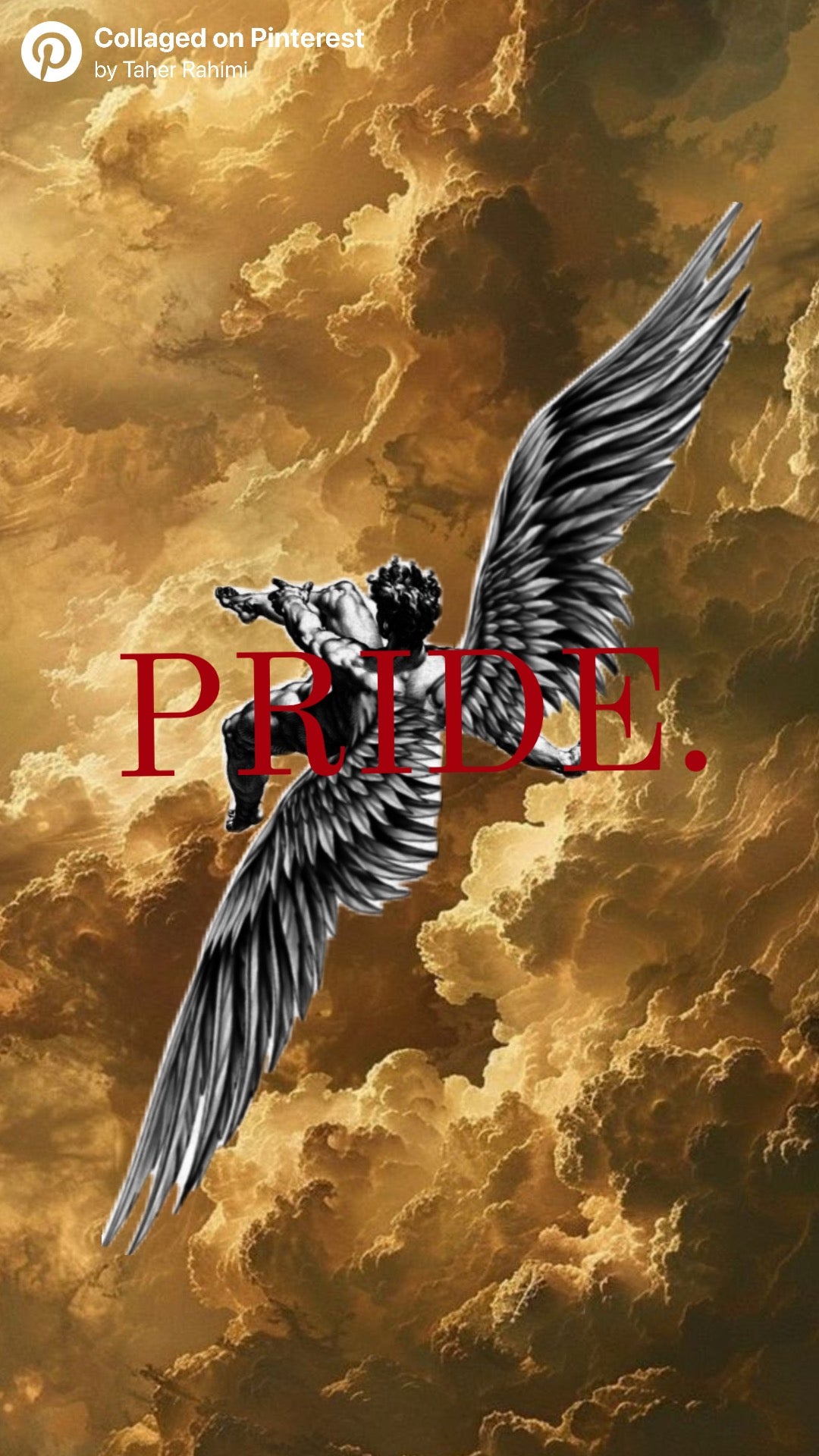 PRIDE ANGEL BETWEEN HEAVEN AND FALL MYTHOLOGICAL ART CANVAS POSTER