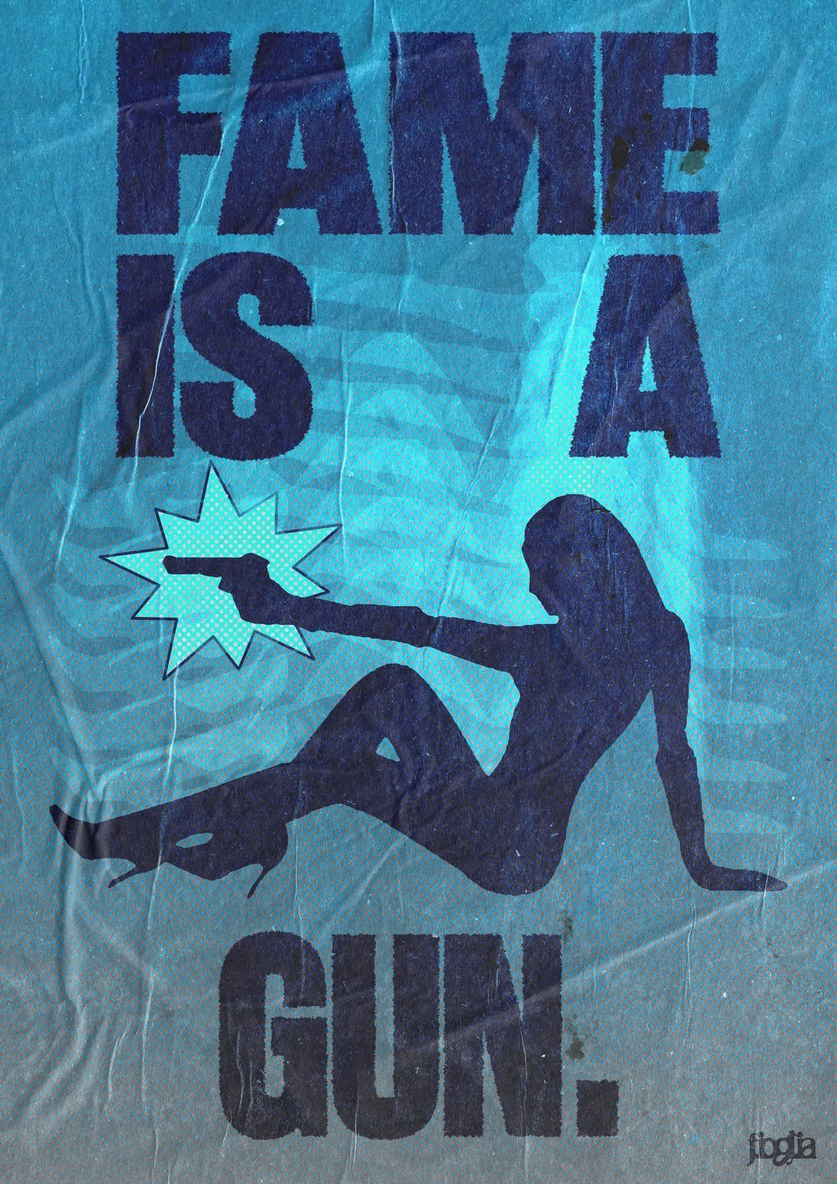 FAME IS A GUN VINTAGE GRUNGE POP CULTURE ART CANVAS POSTER