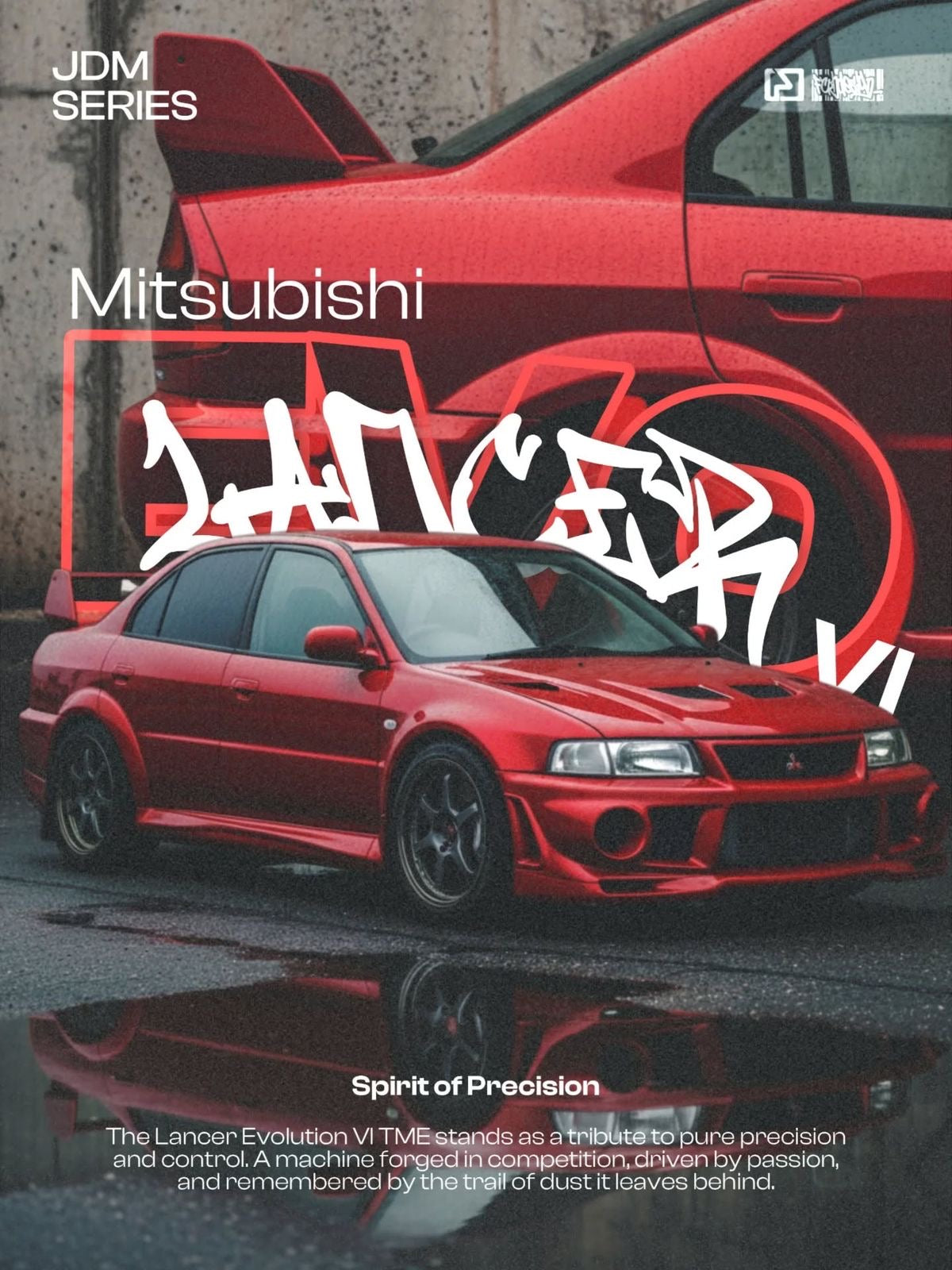 MITSUBISHI LANCER EVOLUTION VI JDM STREET LEGEND CANVAS POSTER