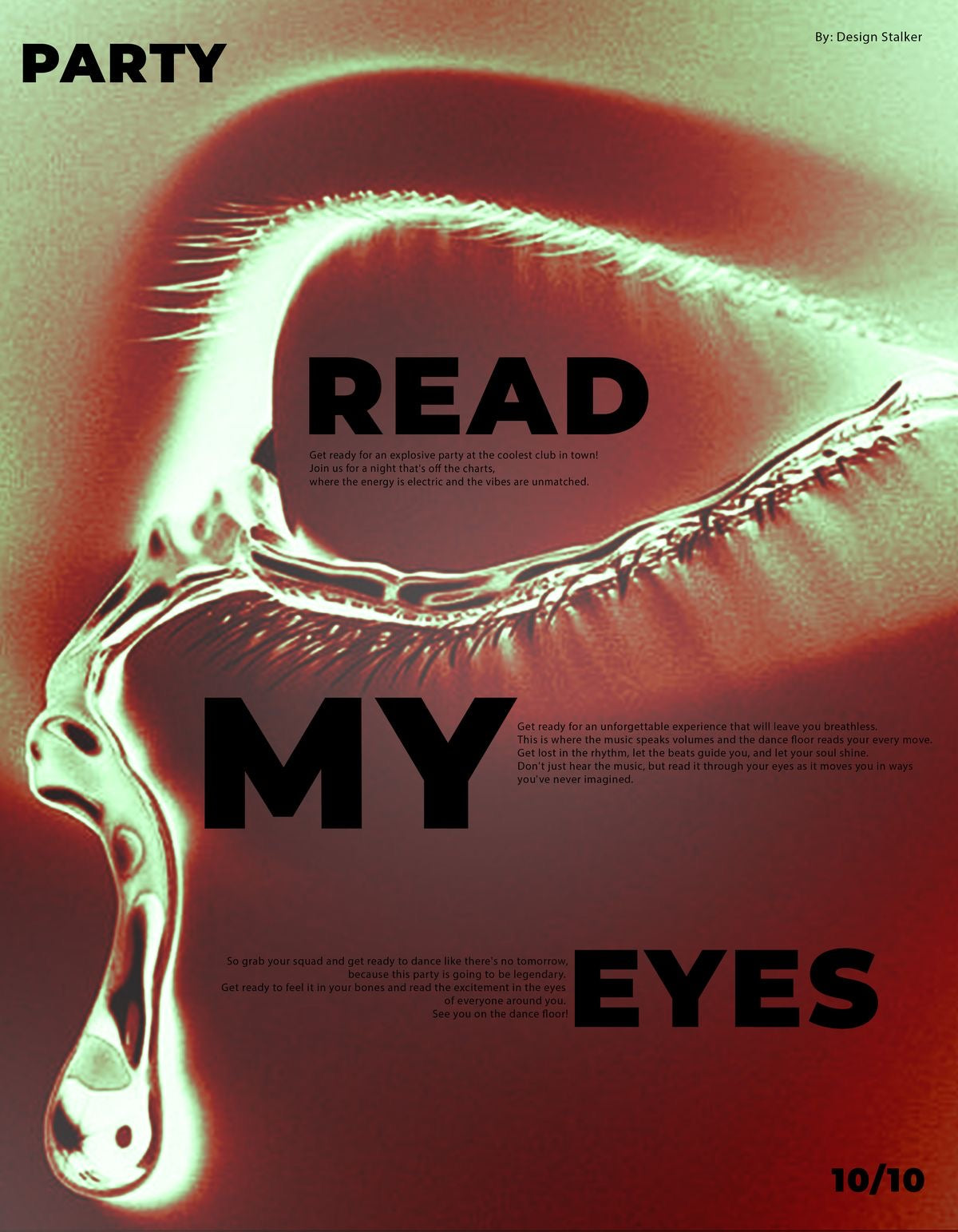 READ MY EYES TRIPPY SURREAL MODERN DESIGN CANVAS POSTER