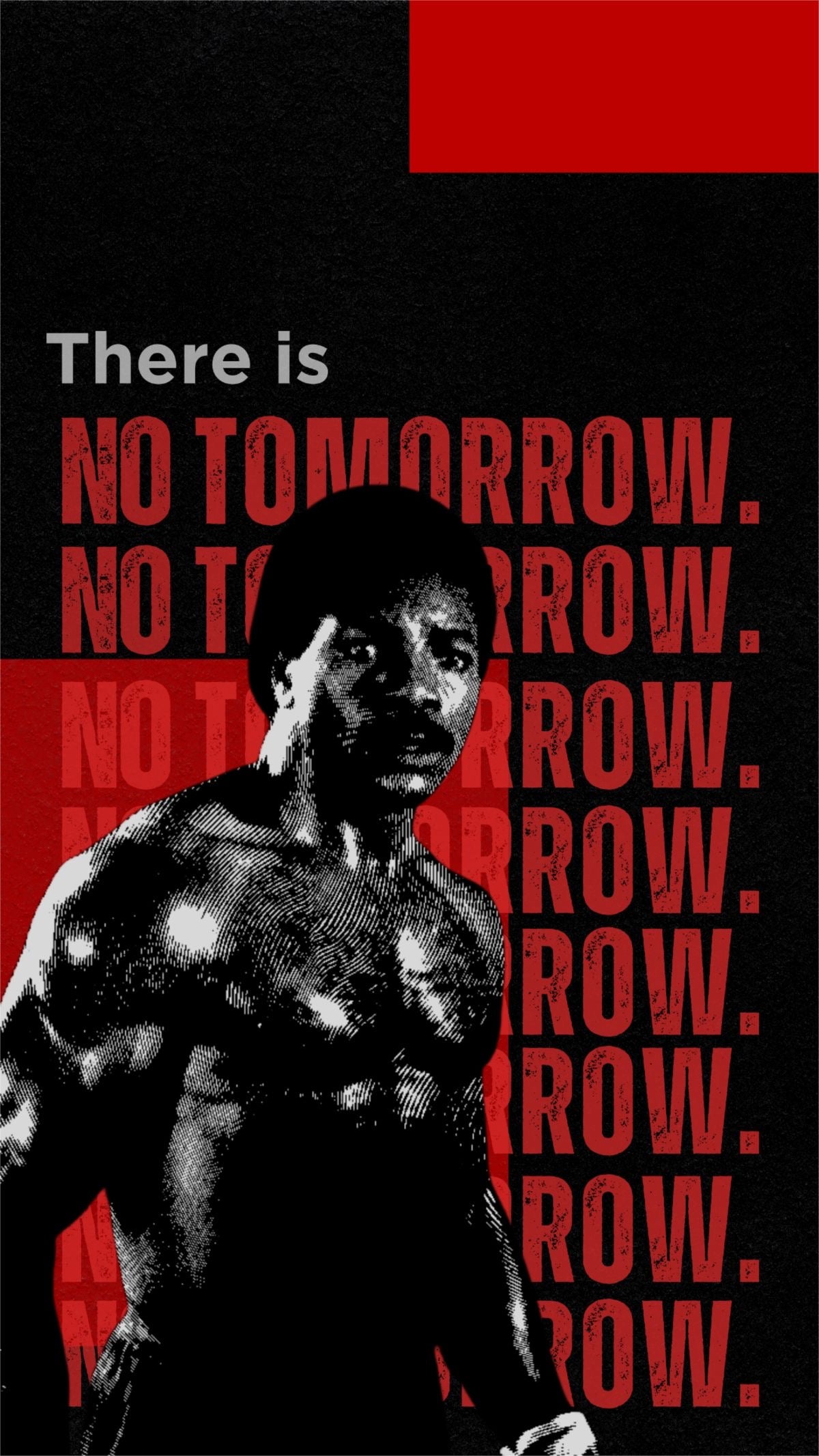 NO TOMORROW CHAMPION MINDSET FIGHTER MOTIVATION CANVAS POSTER