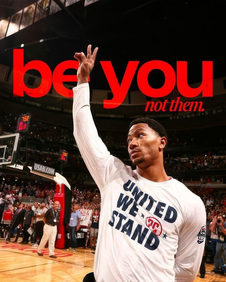 DERRICK ROSE BE YOU NOT THEM NBA LEGEND MOTIVATION CANVAS POSTER