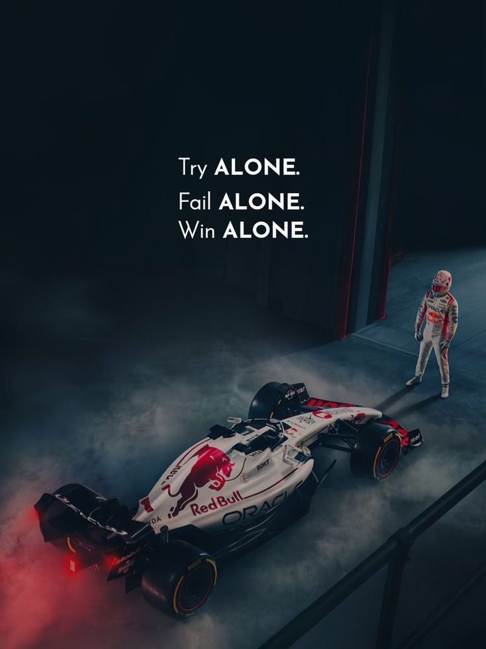 MAX VERSTAPPEN LONE WARRIOR F1 MINDSET RED BULL RACING CANVAS POSTER