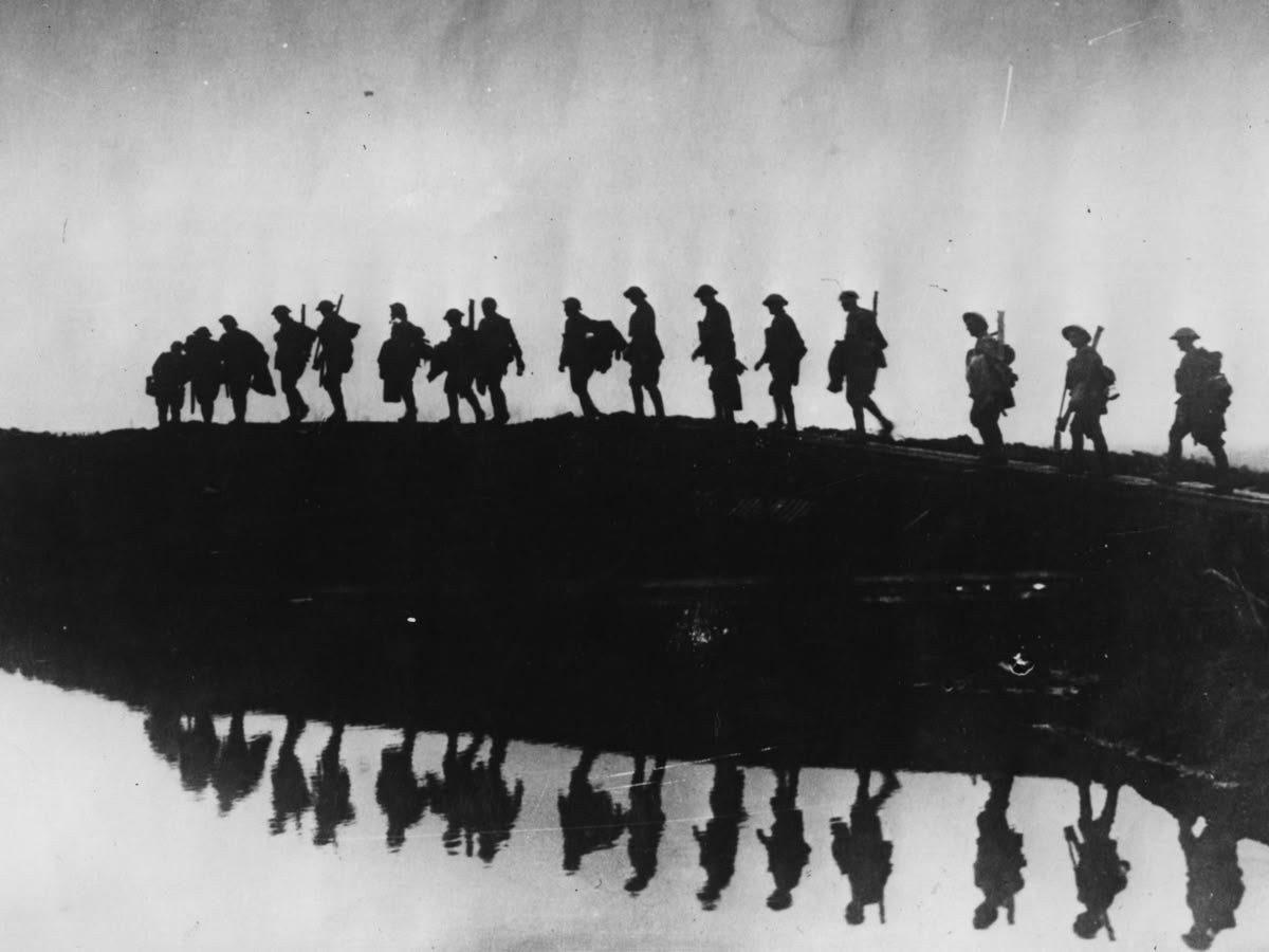 BROTHERS IN ARMS SILENT MARCH THROUGH HISTORY CANVAS POSTER