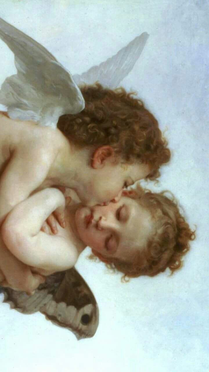 ETERNAL EMBRACE ANGELIC LOVE VINTAGE FINE ART CANVAS POSTER