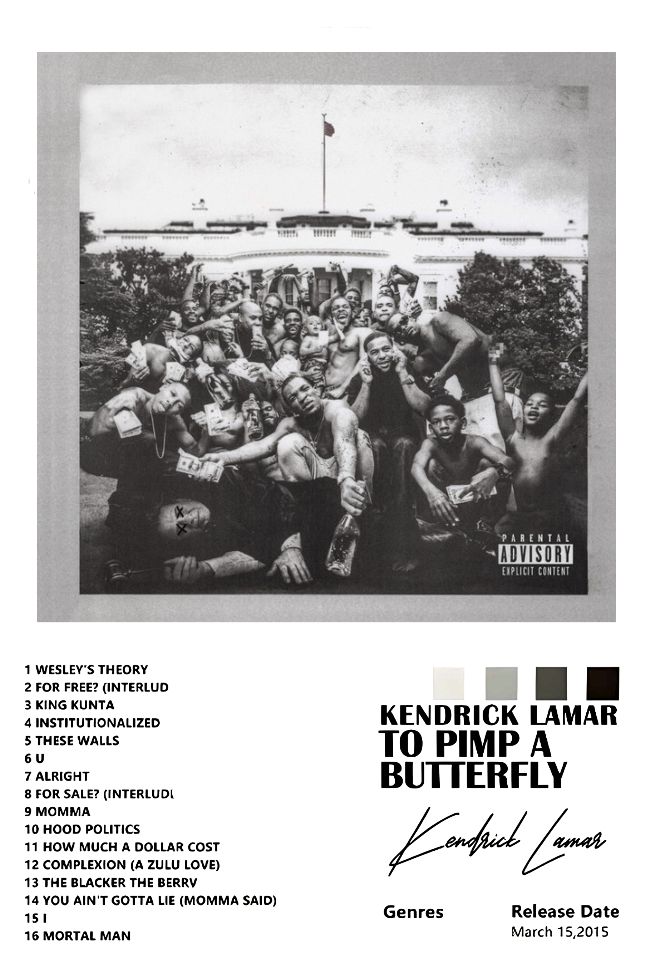 KENDRICK LAMAR  " HOW TO PIMP BUTTERFLY " CANVAS POSTER