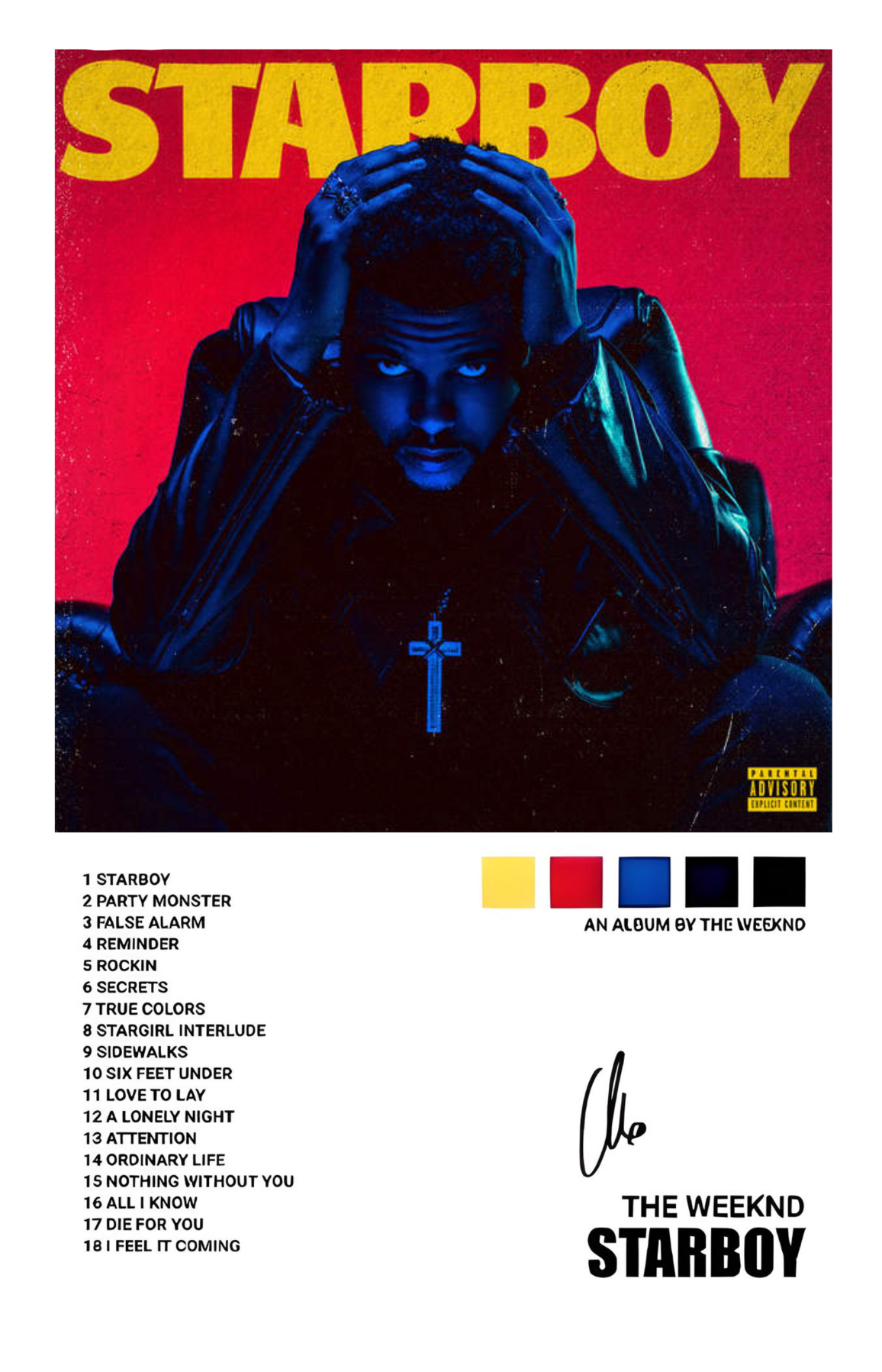 THE WEEKND " STAR BOY " CANVAS POSTER
