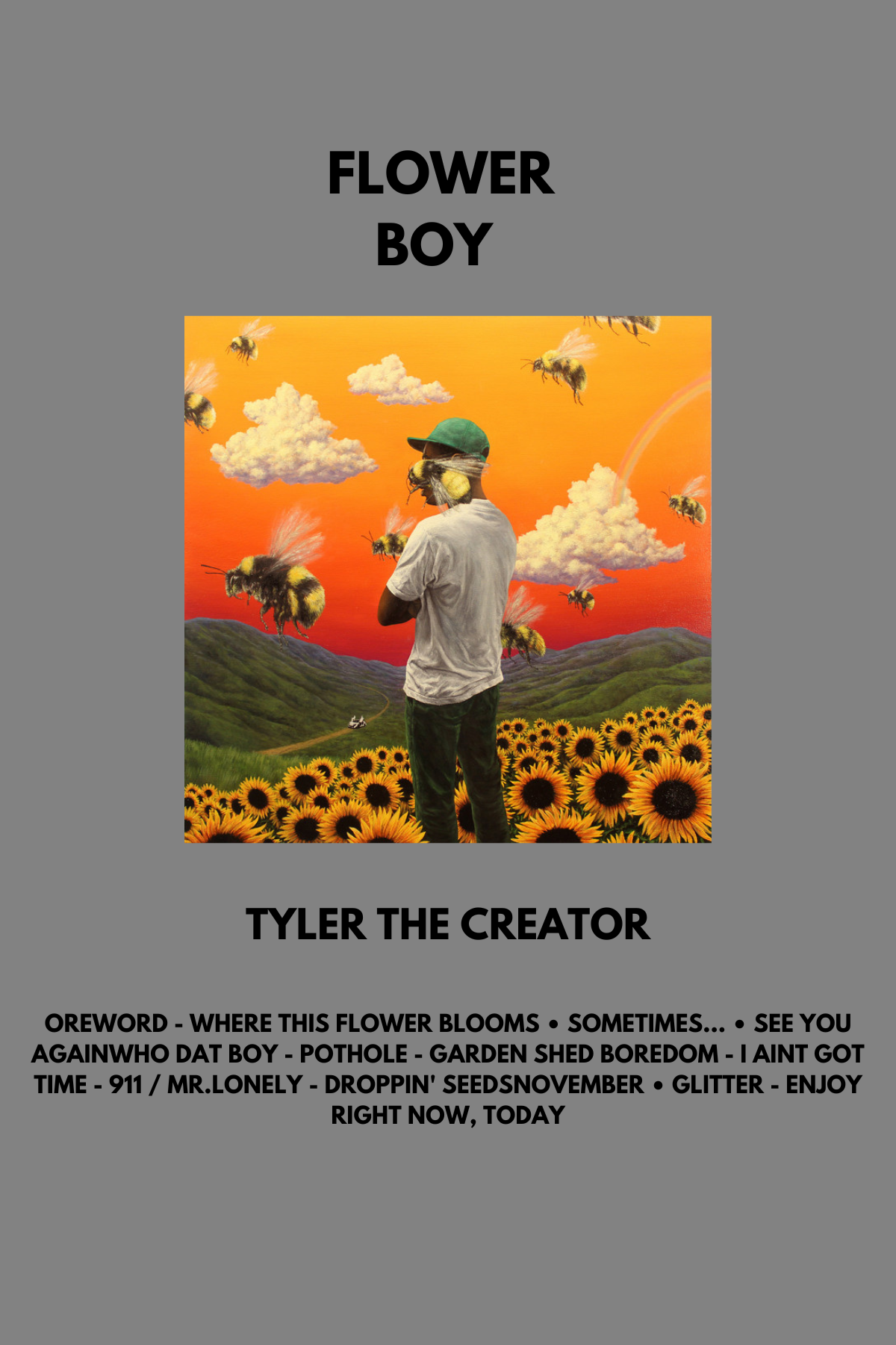 TYLER THE CREATOR FLOWER BOY CANVAS POSTER