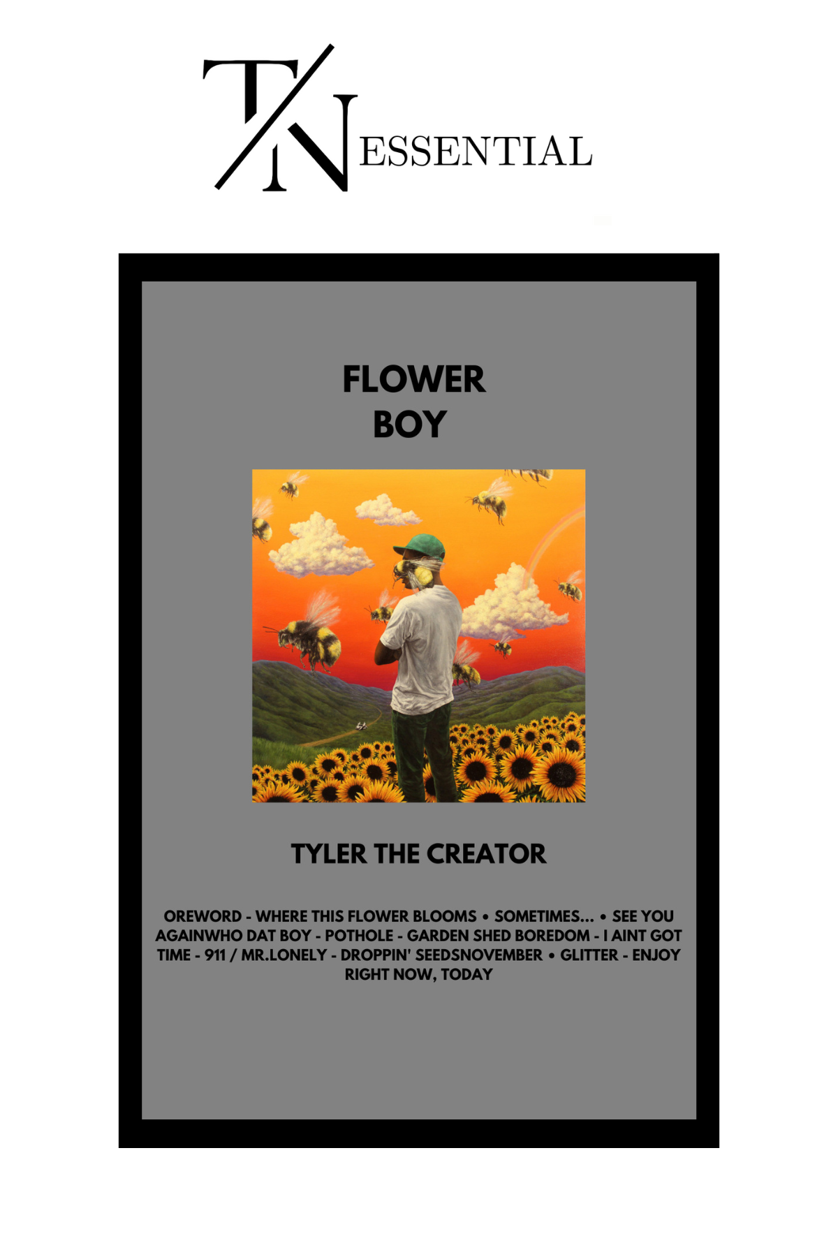 TYLER THE CREATOR FLOWER BOY CANVAS POSTER