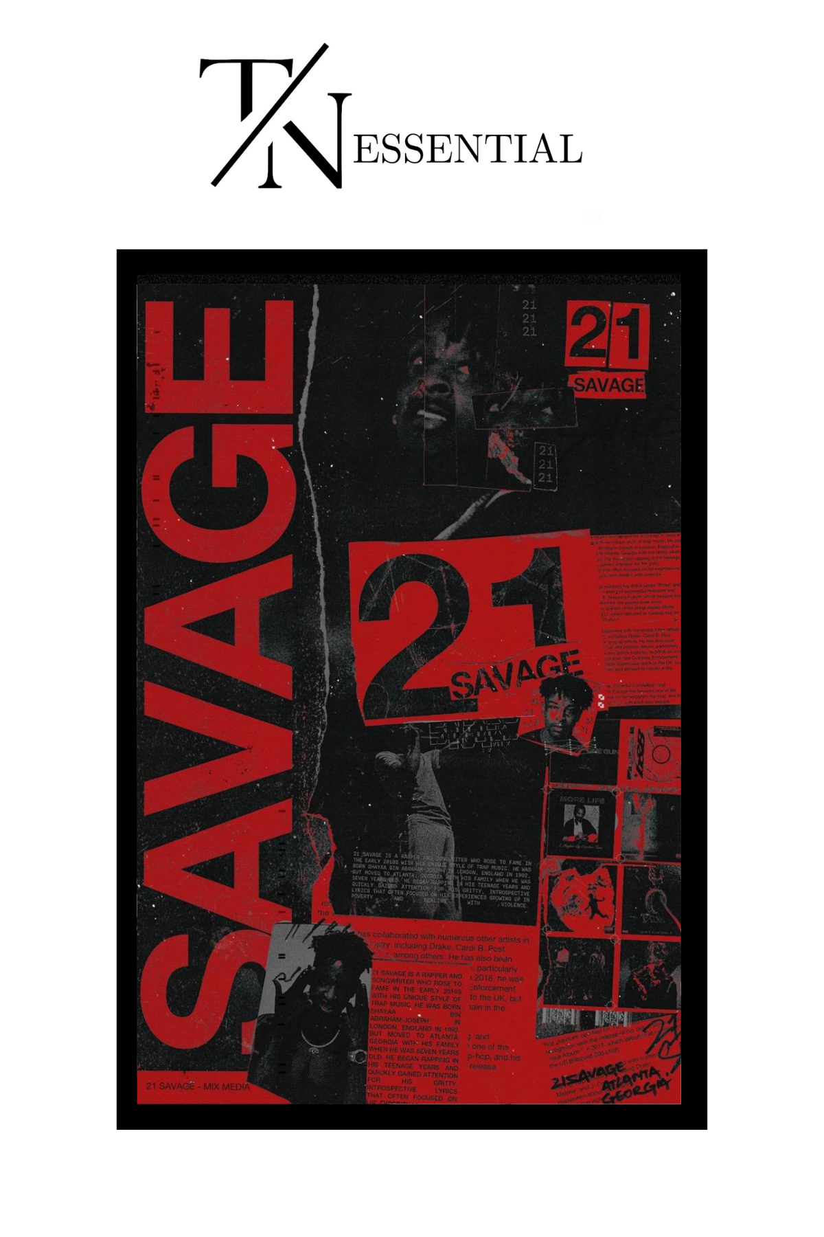 21 SAVAGE CANVAS POSTER