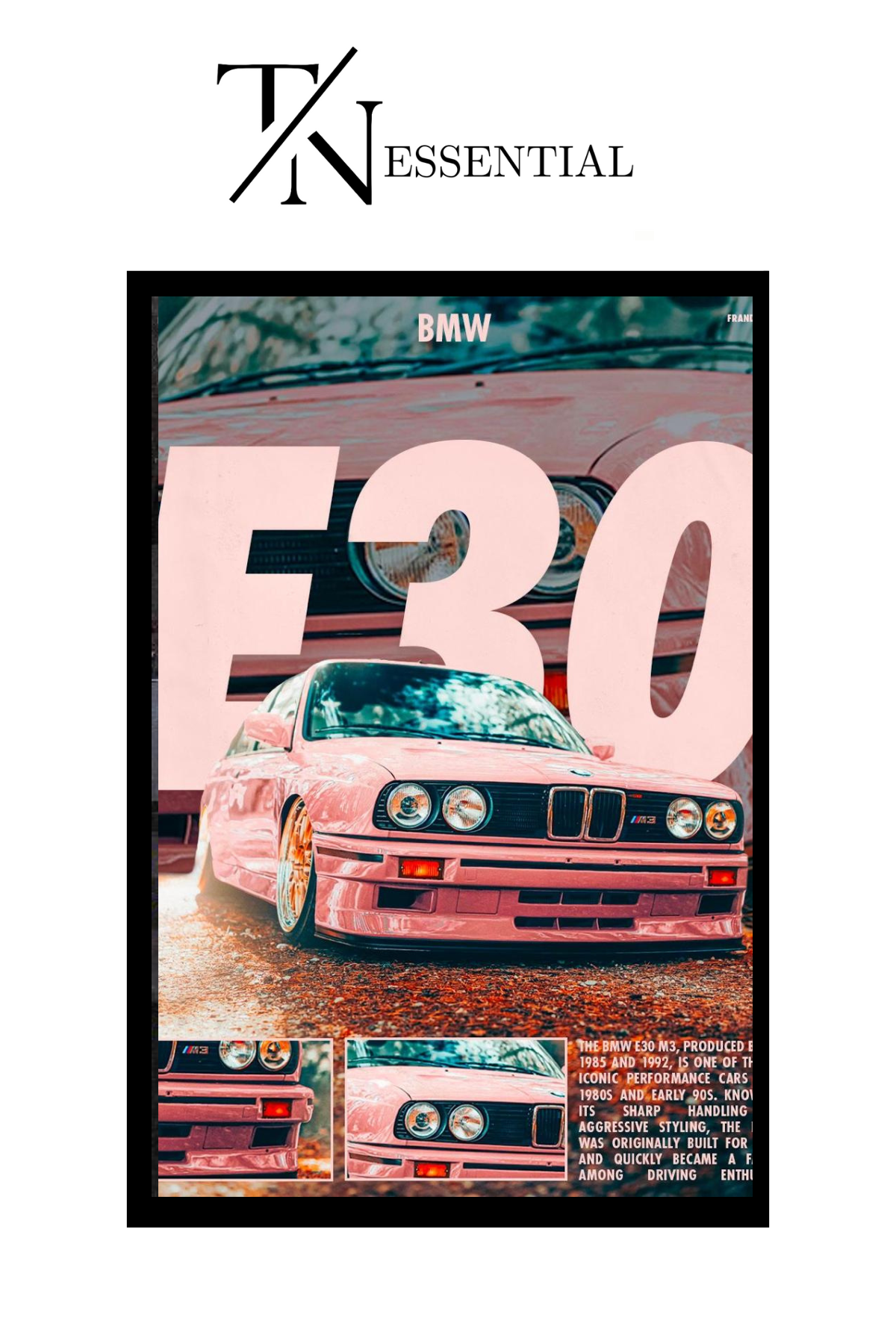 BMW E 30 CANVAS POSTER