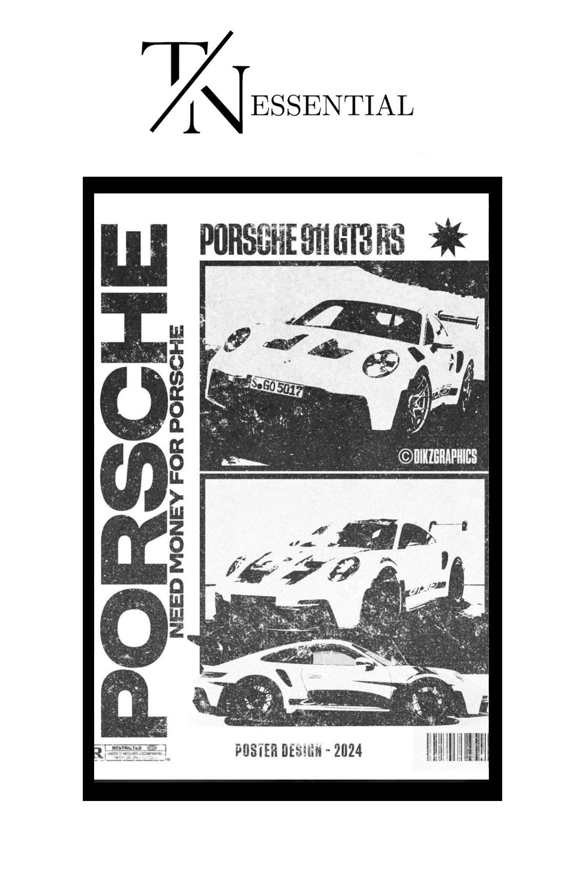 PORCHE 911 GT3 RS CANVAS POSTER