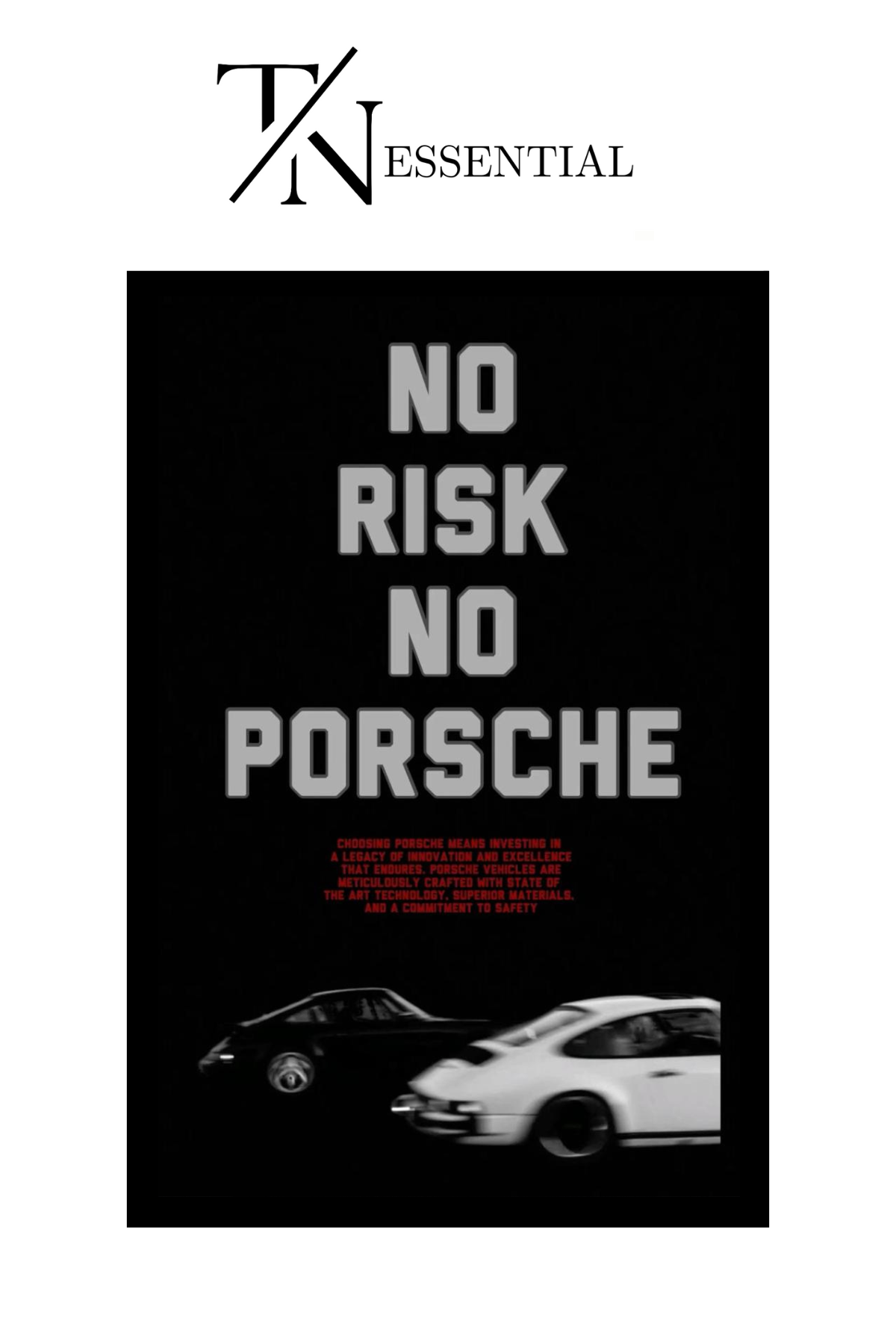 NO RISK NO PORCHE CANVAS POSTER