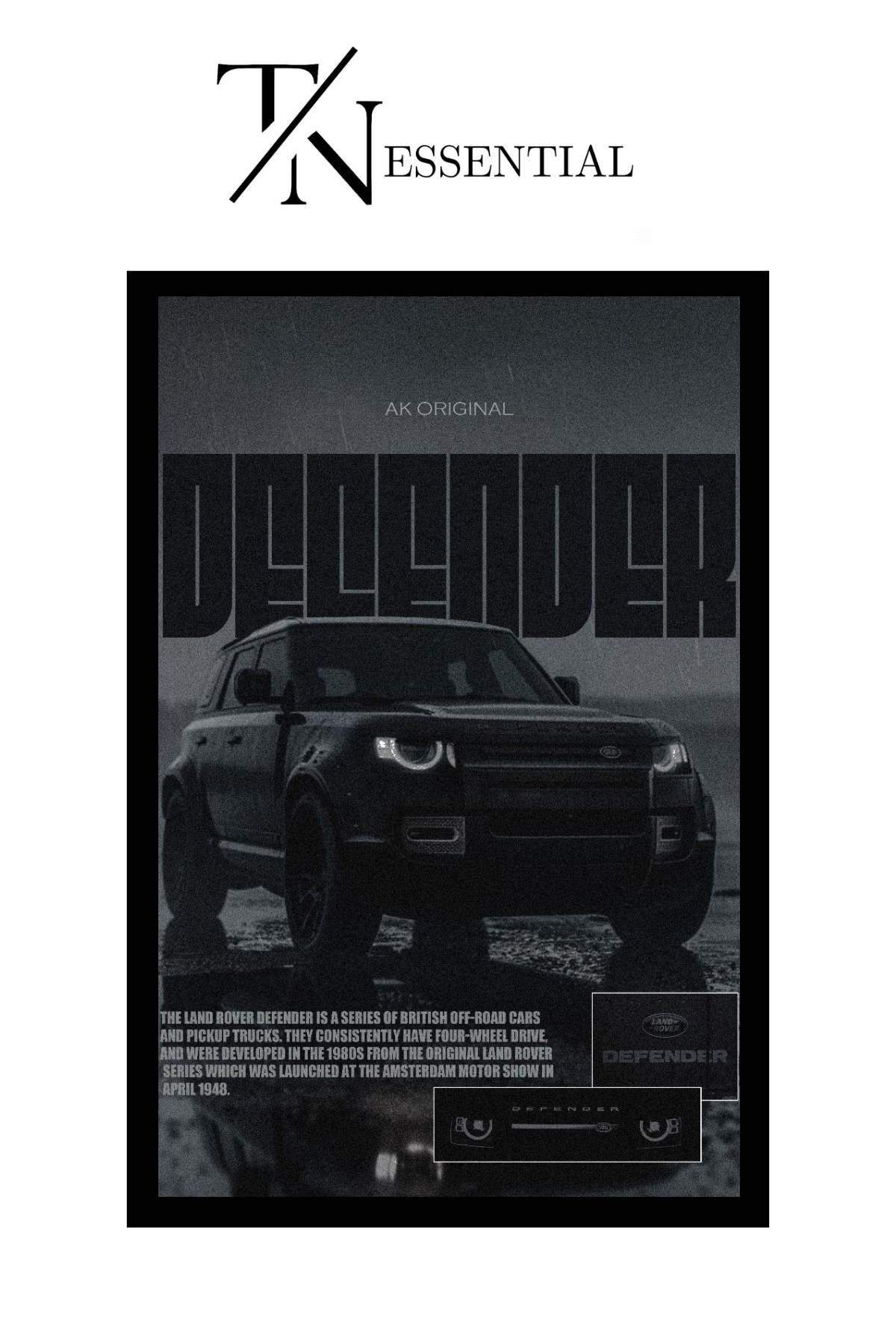 LAND ROVER DEFENDER CANVAS POSTER
