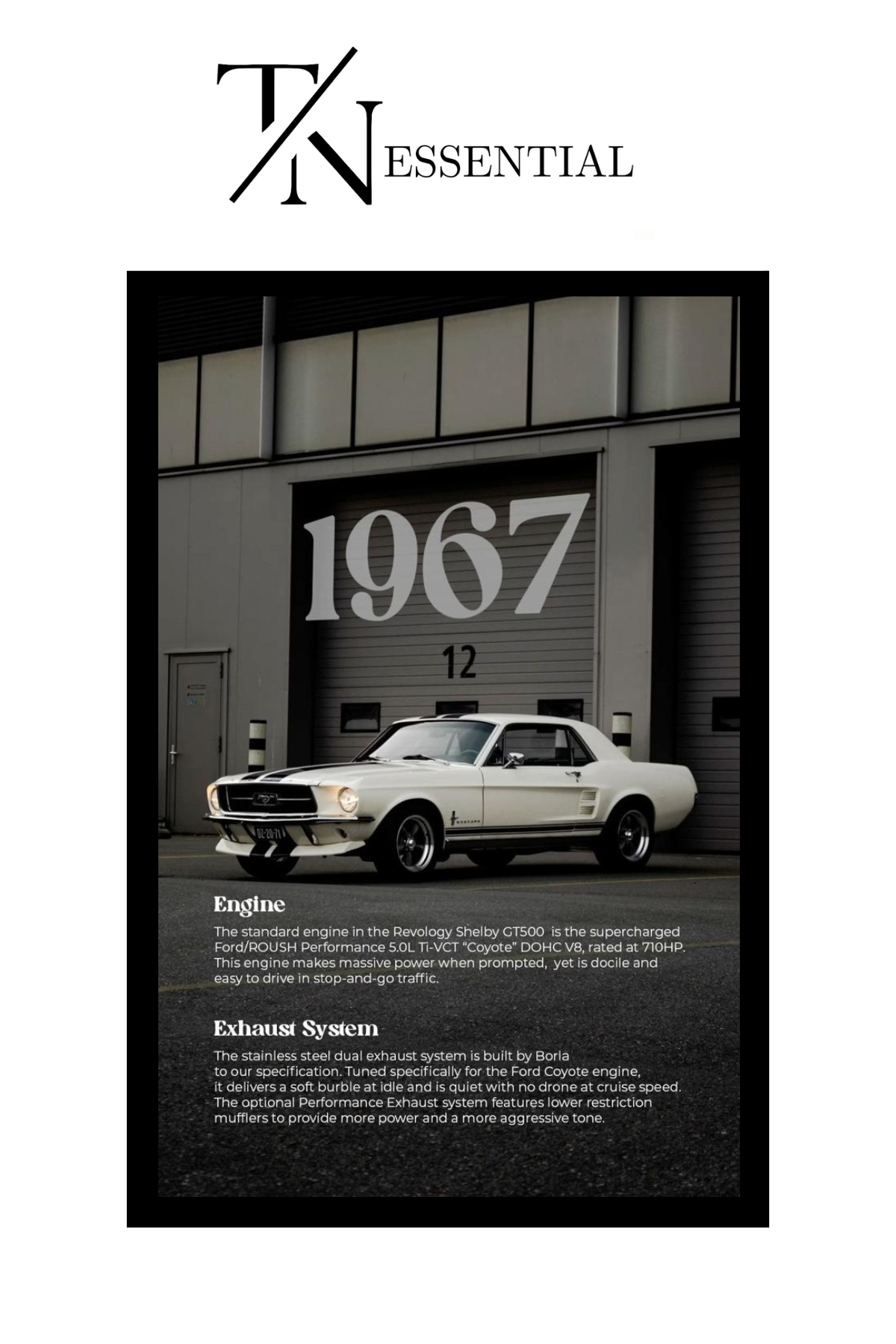 MUSTANG 1967 CANVAS POSTER