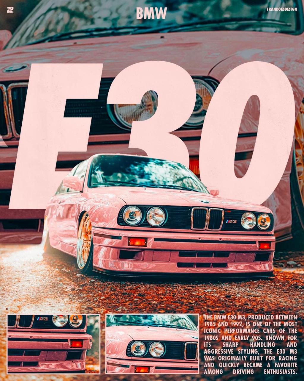 BMW E 30 CANVAS POSTER