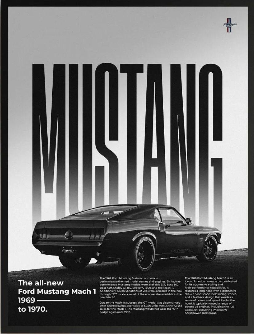 FORD MUSTANG CANVAS POSTER