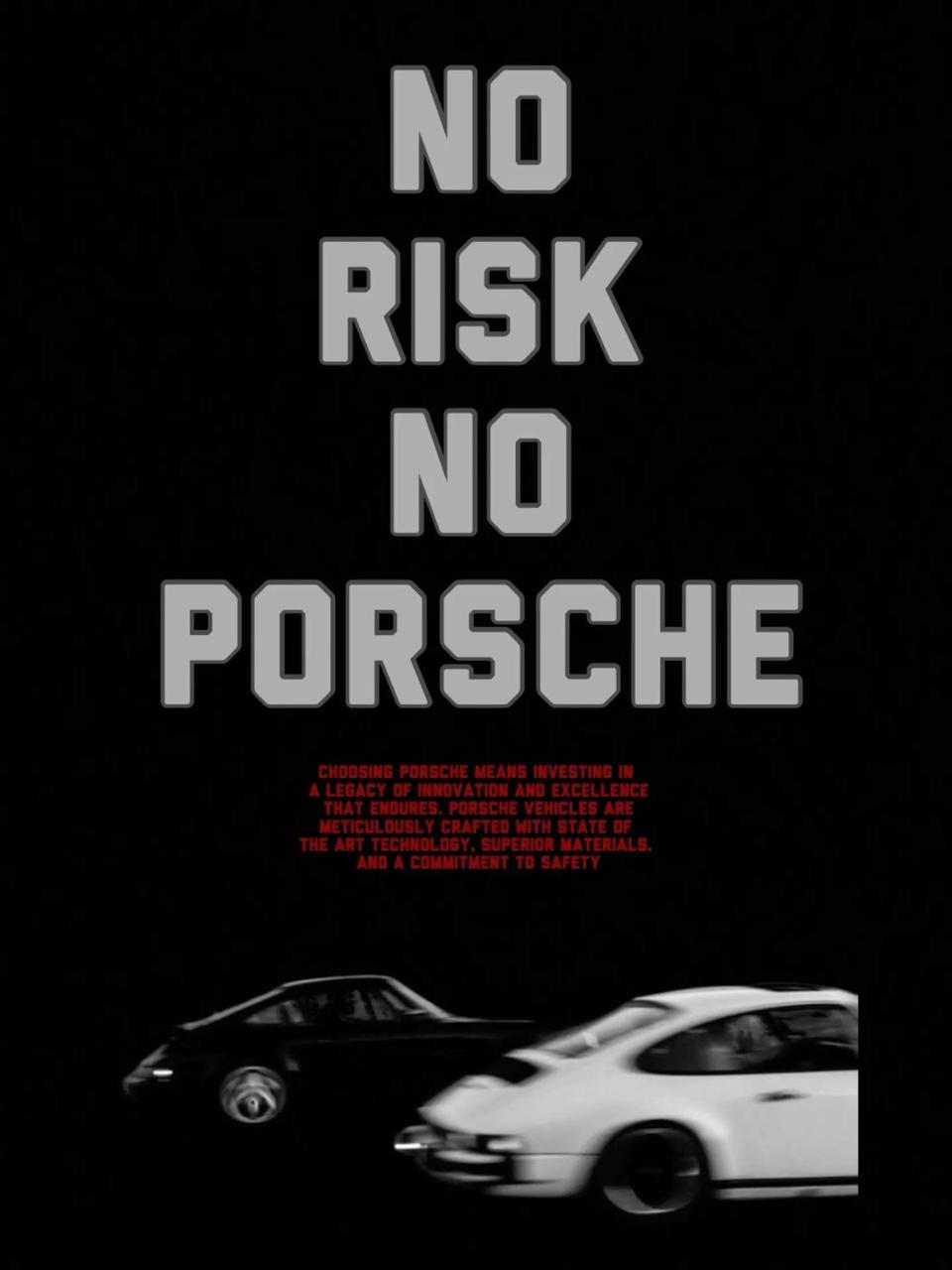 NO RISK NO PORCHE CANVAS POSTER