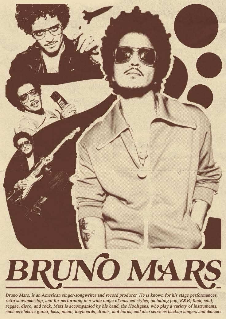 BRUNO MARS CANVAS POSTER