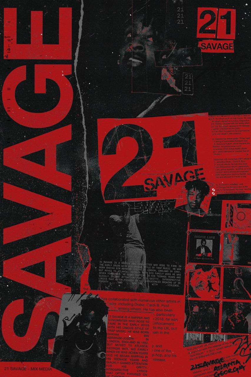 21 SAVAGE CANVAS POSTER
