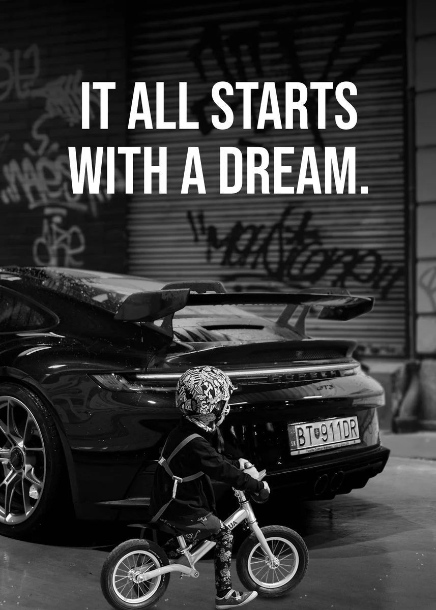 IT ALL STARTS WITH DREAM MOTIVATIONAL CANVAS POSTER