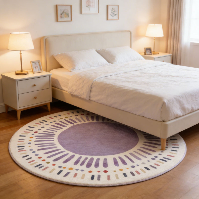 CREAM ROUND RUG view 2