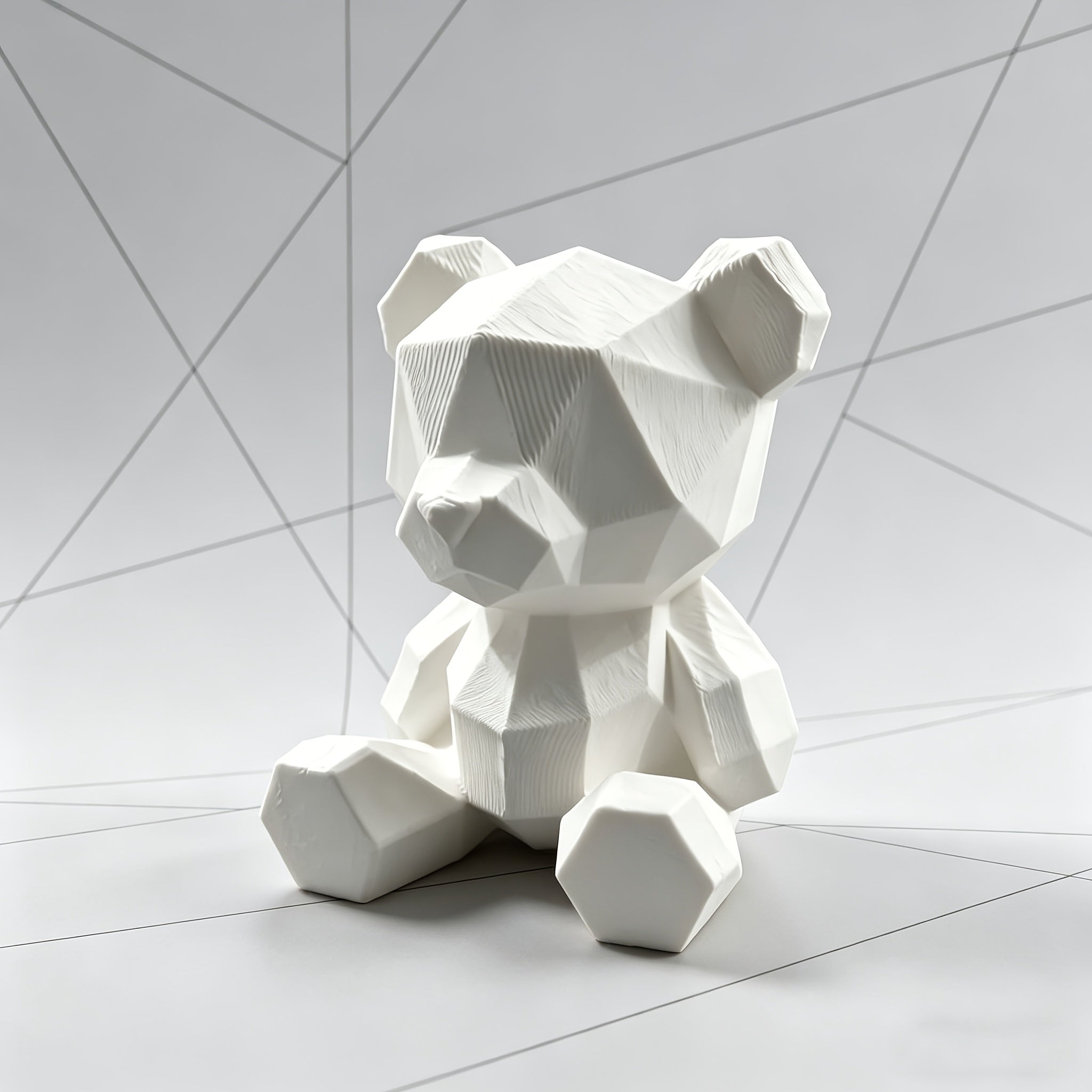 Tnessential Three-dimensional Printing Low Polygon Bear Statue 3D Decor