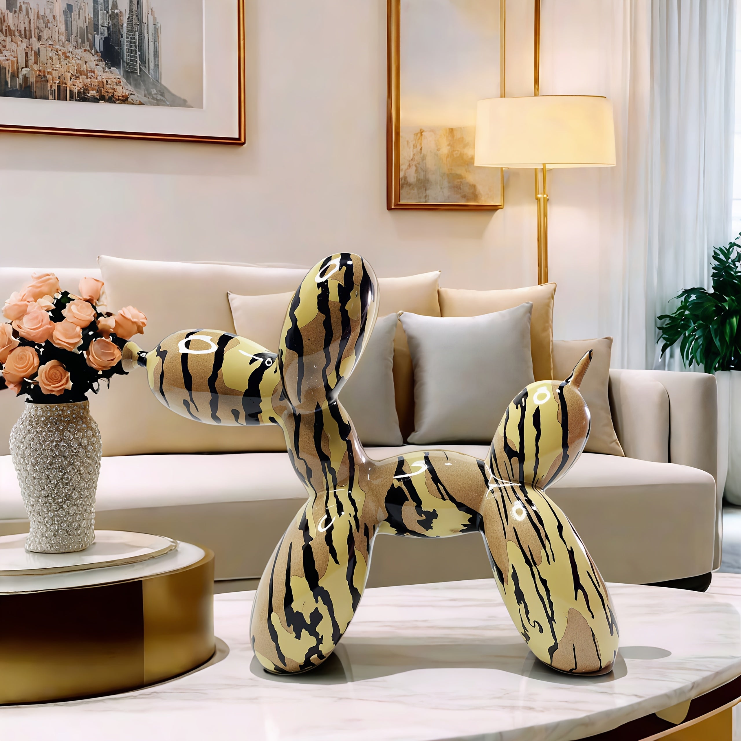 Tnessential Modern Abstract Dog Statue 3D Decor