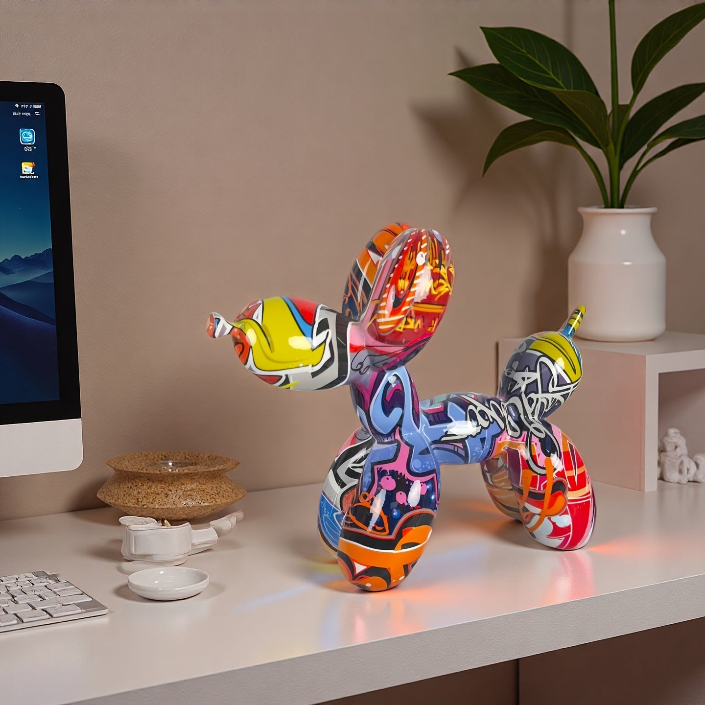 Tnessential Balloon Dog Sculpture Statue 3D Decor
