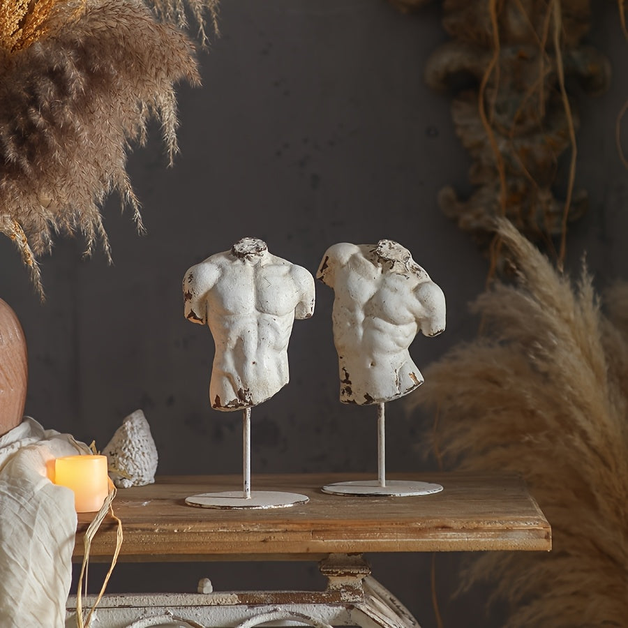 Tnessential Elegant White Cast Iron\u002f Figurine Statue 3D Decor