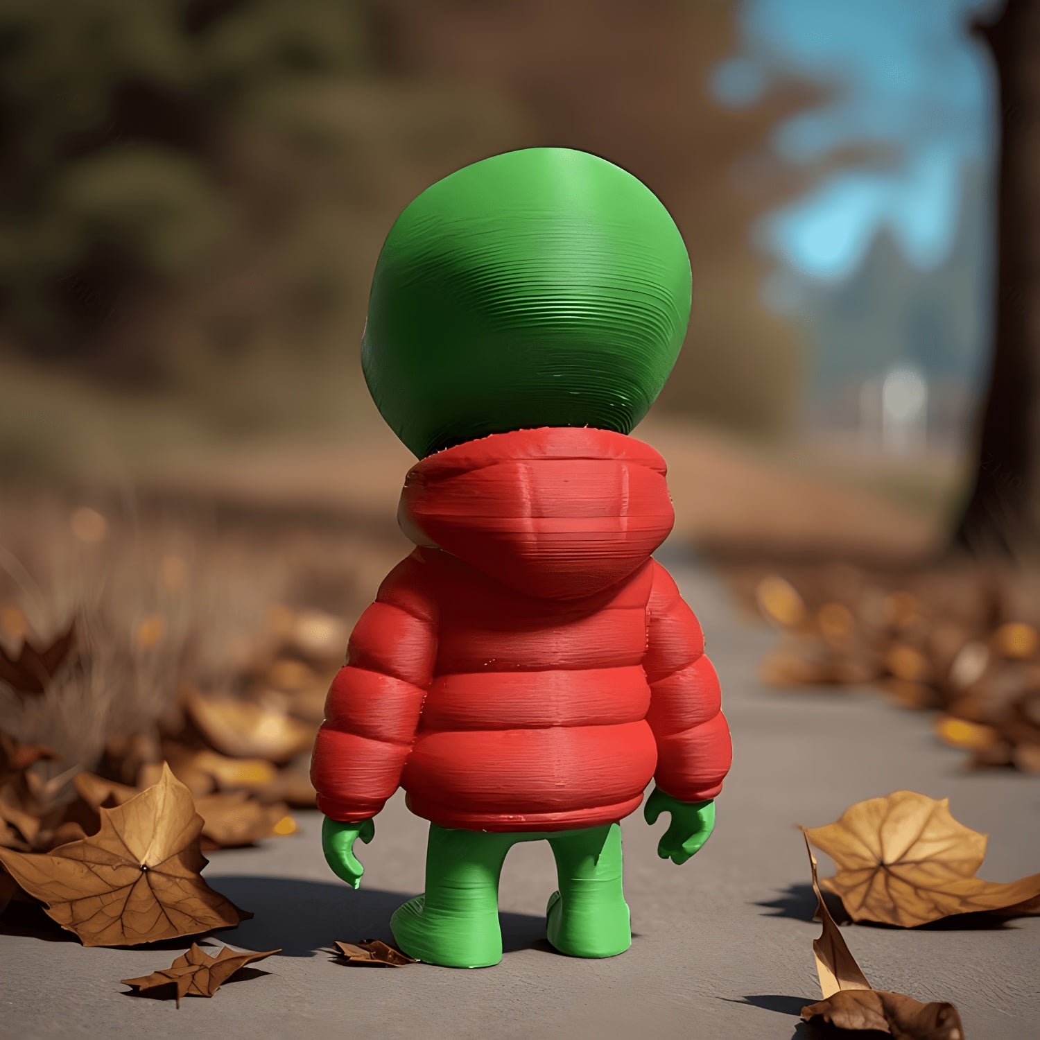 Tnessential One Red-clothed Alien Statue Ornament 3D Decor