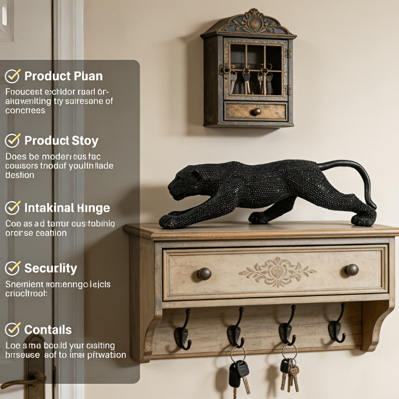Tnessential Beaded Leopard Animal Statue Ornament 3D Decor