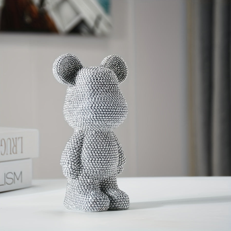 Tnessential Silver Stylish Bear-shaped Piece with the Word LOVE 3D Decor