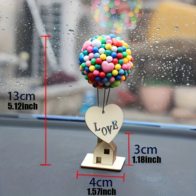 Tnessential Cute Balloon House Design Automotive Interior Ornaments 3D Decor