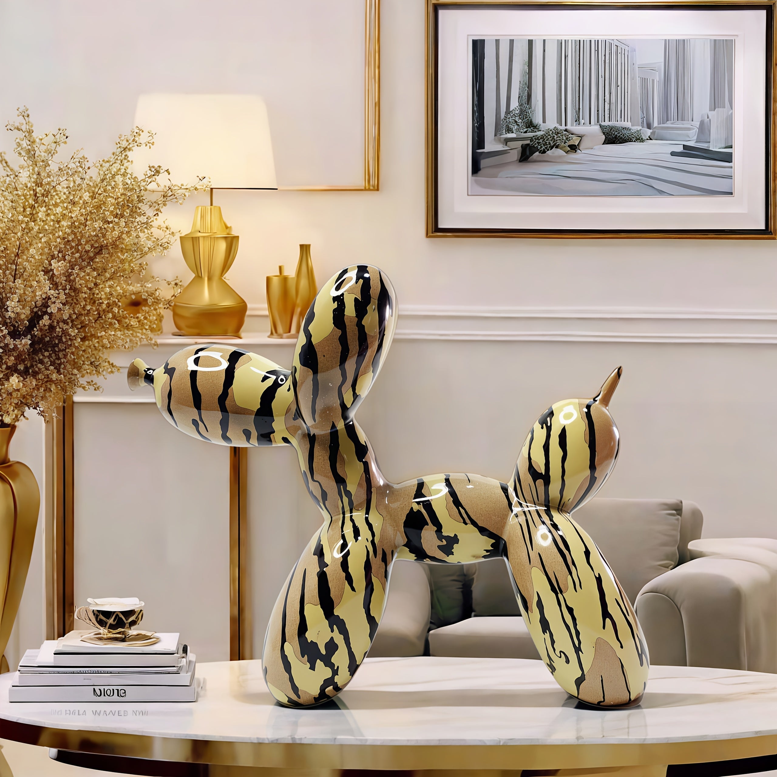 Tnessential Modern Abstract Dog Statue 3D Decor
