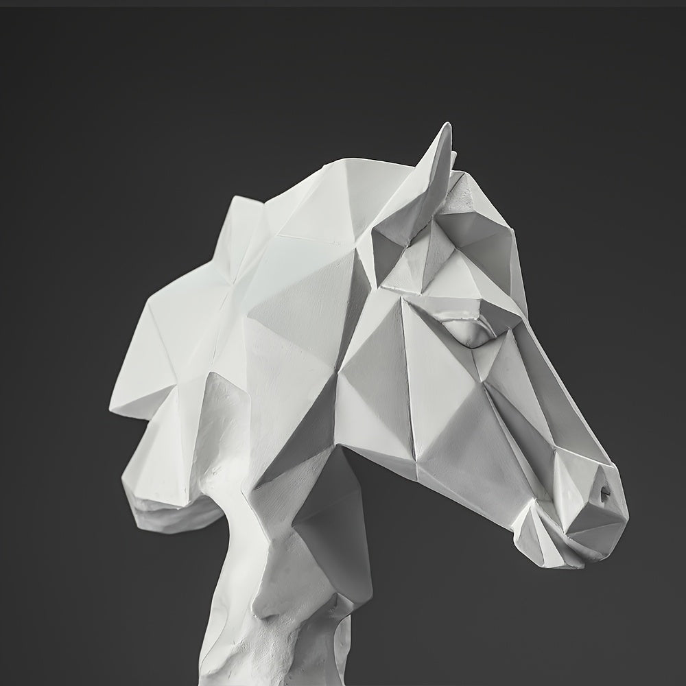 Tnessential Modern Geometric Horse Head Sculpture 3D Decor