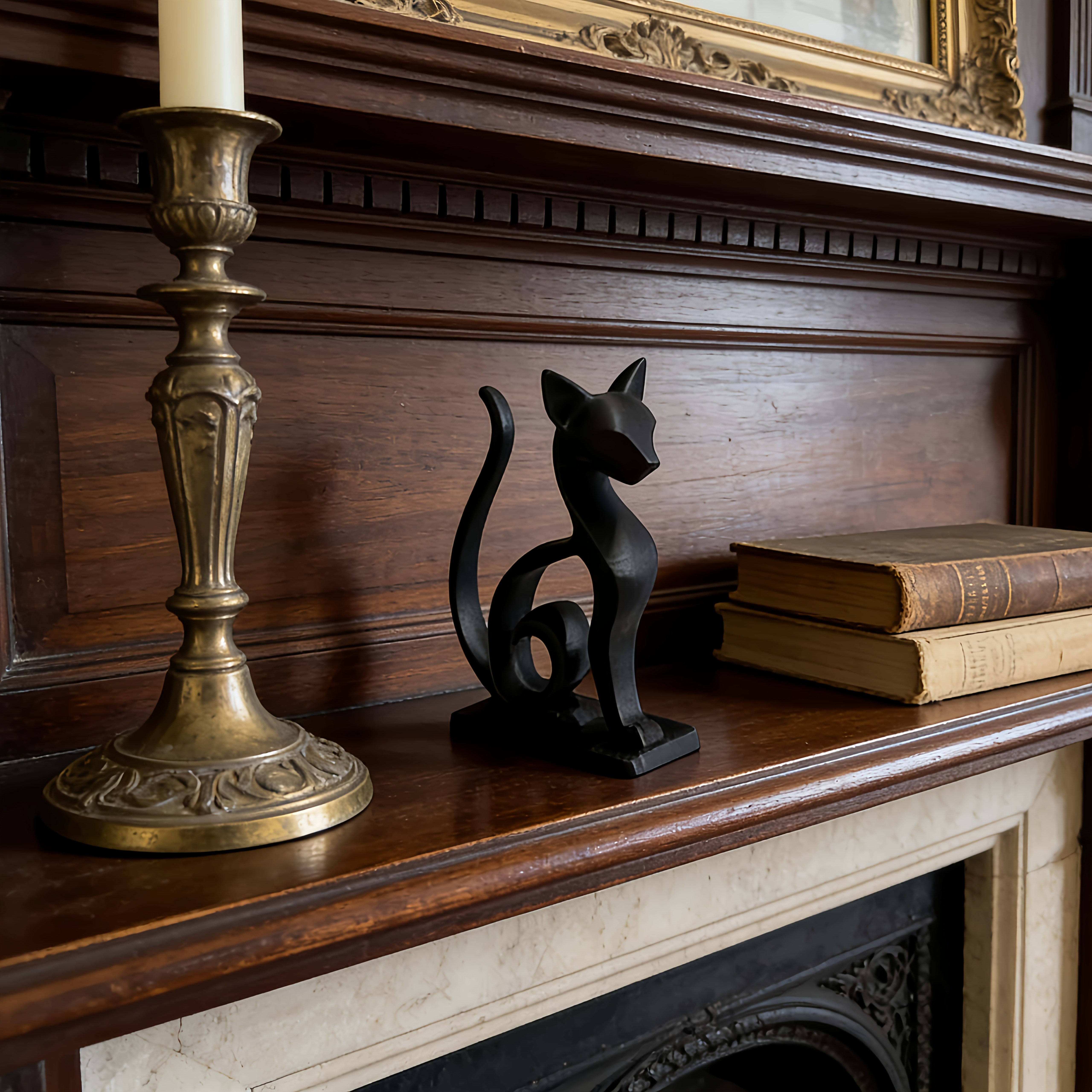 Tnessential Printed Abstract Cat Statue 3D Decor