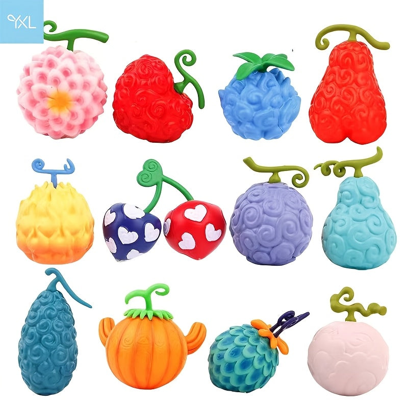 Tnessential Set of Anime Fruit Ornaments Toys 3D Decor