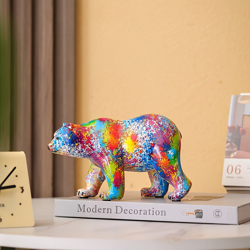 Tnessential Stylish Graffiti Bear Sculpture 3D Decor