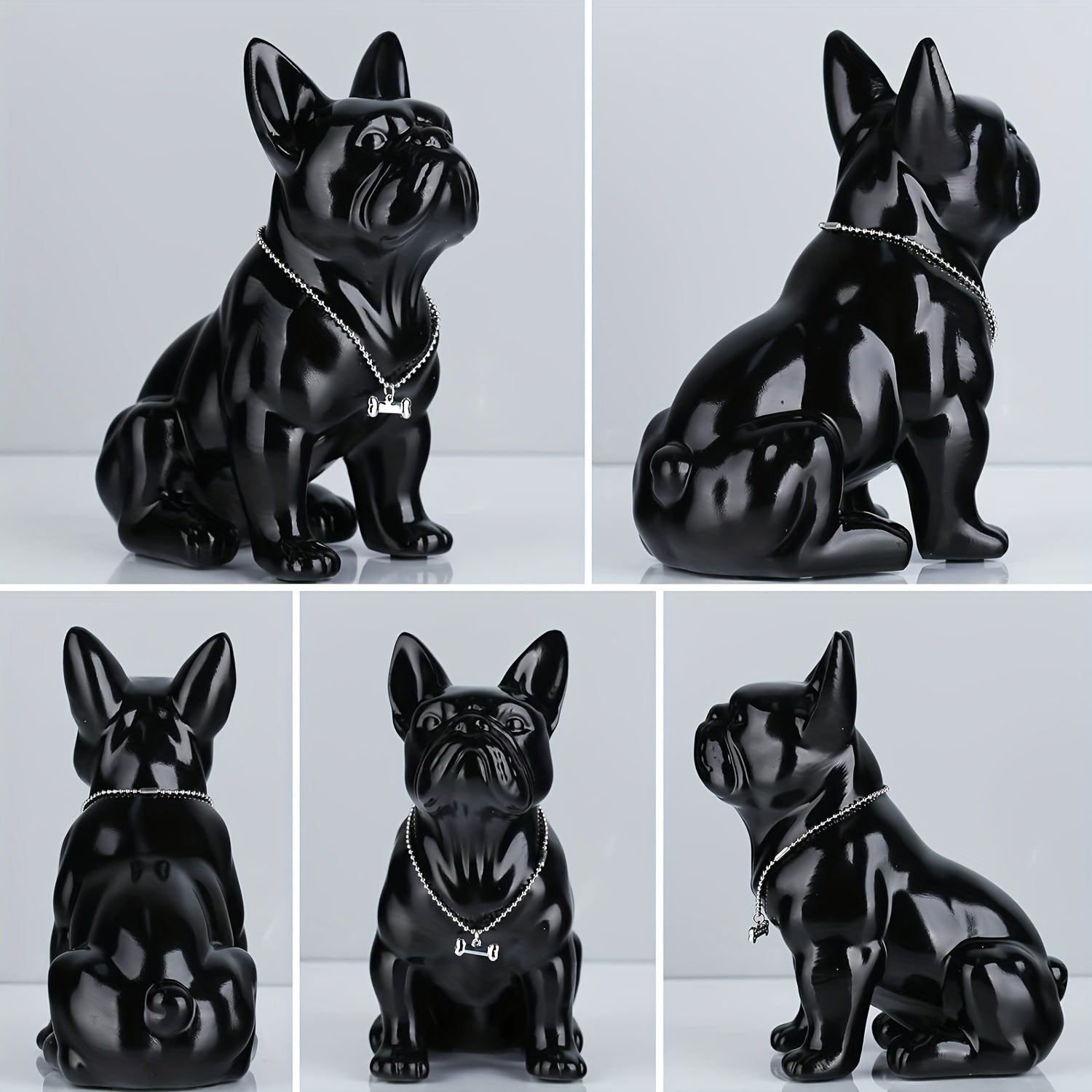 Tnessential Resin Bulldog Statues 3D Decor