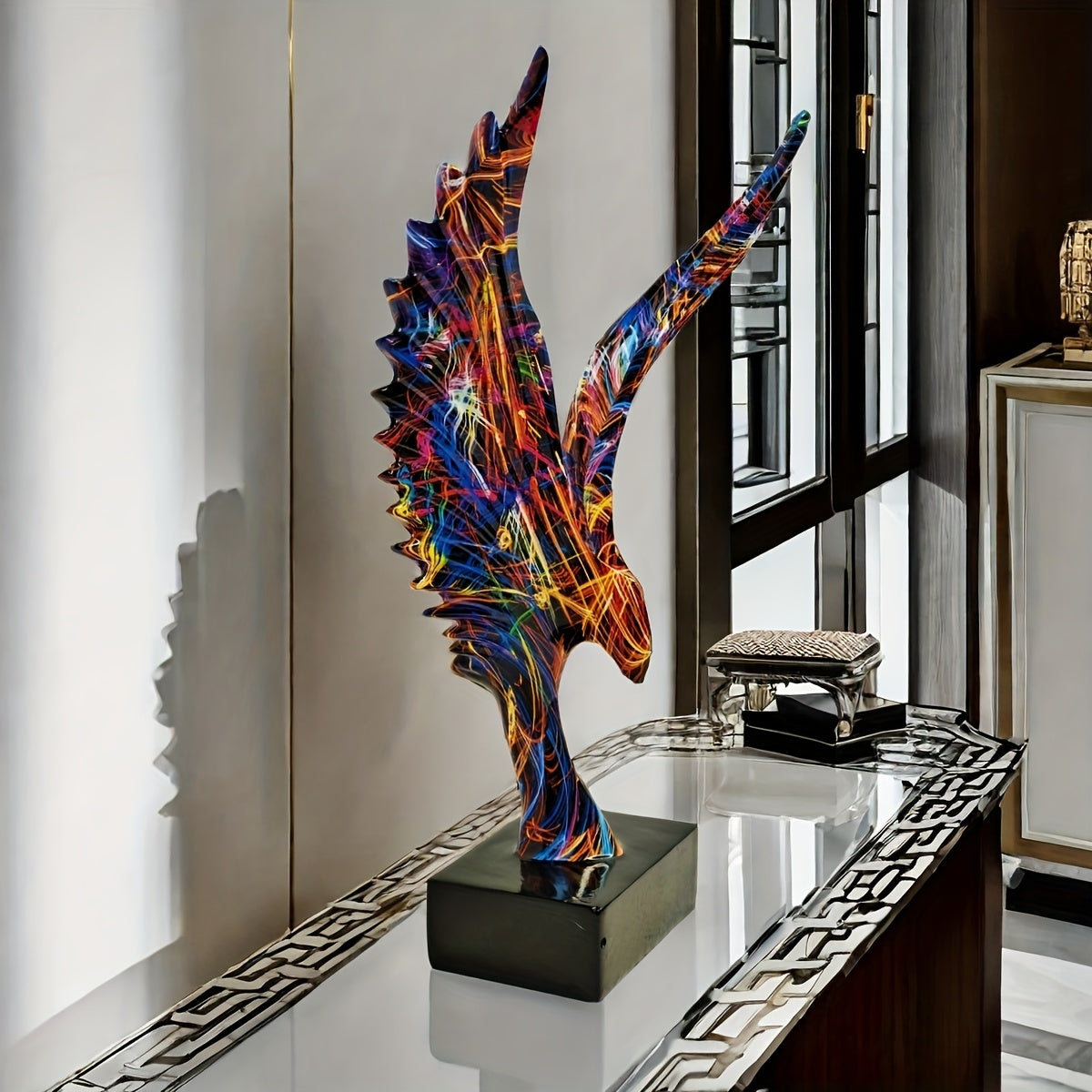 Tnessential Chic Colorful Eagle Statue 3D Decor