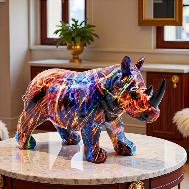 Tnessential Colorful Animal Rhinoceros Ation 3D Decor