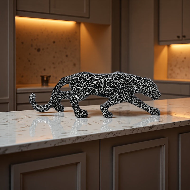 Tnessential Geometric Leopard Figurine 3D Decor