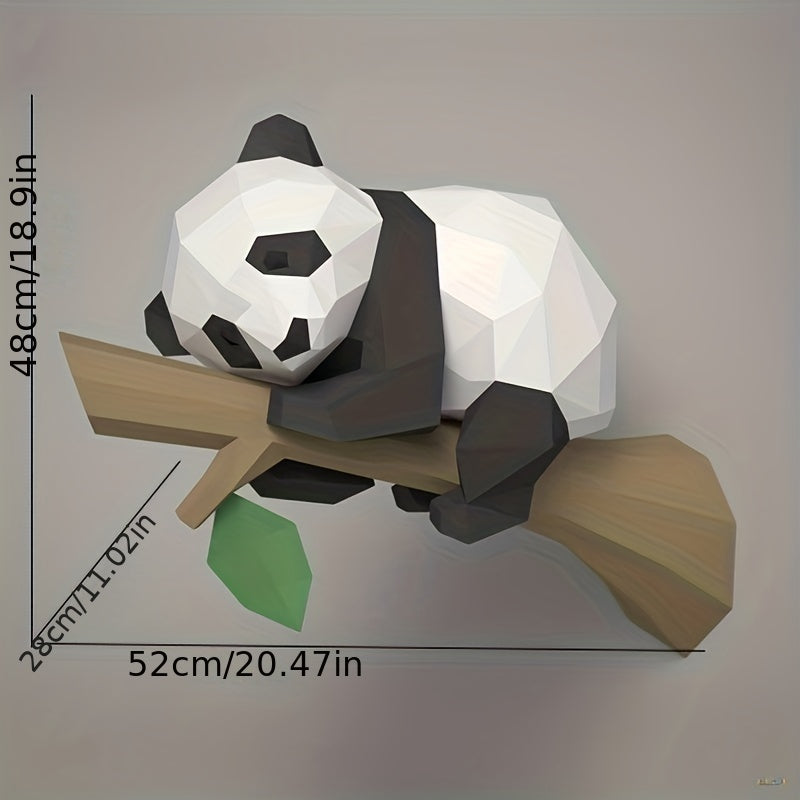 Tnessential Cm Papercraft Panda on the Tree Paper Model 3D Decor